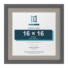 Dark Grey 20 x 20 inch picture frame with a Dawn Grey mount for a 16 x 16 inch photo