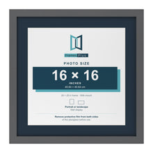 Dark Grey 20 x 20 inch picture frame with a Pacific Blue mount for a 16 x 16 inch photo