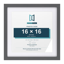 Dark Grey 20 x 20 inch picture frame with a white mount for a 16 x 16 inch photo