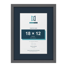 Dark Grey 24 x 18 inch picture frame with a Pacific Blue mount for an 18 x 12 inch photo