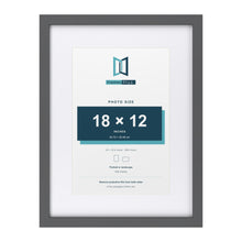 Dark Grey 24 x 18 inch picture frame with a white mount for a 18 x 12 inch photo