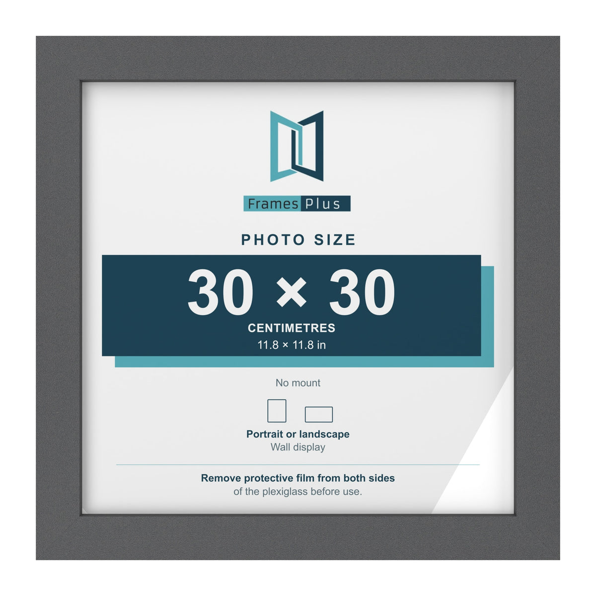 Dark Grey picture frame for a 30 x 30 cm photo