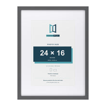 Dark Grey 32 x 24 inch picture frame with a white mount for a 24 x 16 inch photo