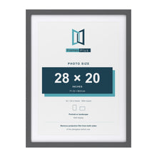 Dark Grey 32 x 24 inch picture frame with a white mount for a 28 x 20 inch photo
