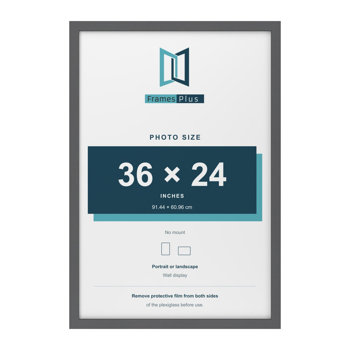 Dark Grey picture frame for a 36 x 24 inch photo