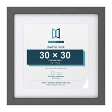 Dark Grey 40 x 40 cm picture frame with a white mount for a 30 x 30 cm photo