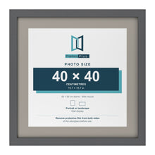 Dark Grey 50 x 50 cm picture frame with a Dawn Grey mount for a 40 x 40 cm photo