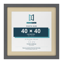 Dark Grey 50 x 50 cm picture frame with an ivory mount for a 40 x 40 cm photo