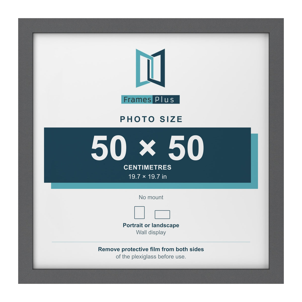 Dark Grey picture frame for a 50 x 50 cm photo