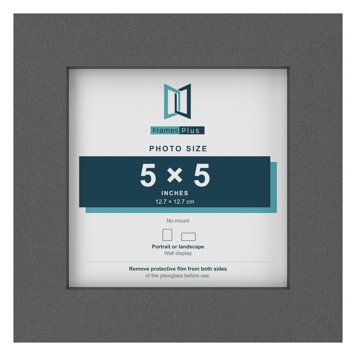 Dark Grey picture frame for a 5 x 5 inch photo