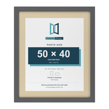 Dark Grey 60 x 50 cm picture frame with an ivory mount for a 50 x 40 cm photo