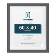 Dark Grey 60 x 50 cm picture frame with a white mount for a 50 x 40 cm photo