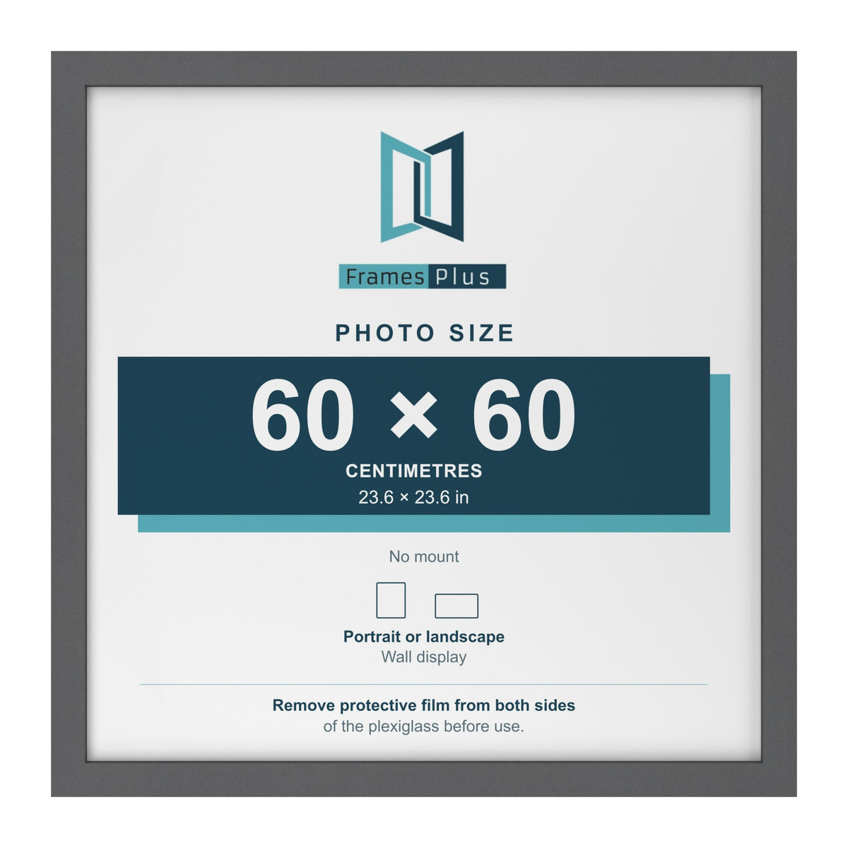 Dark Grey picture frame for a 60 x 60 cm photo