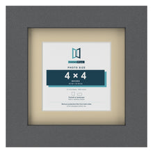 Dark Grey 6 x 6 inch picture frame with an ivory mount for a 4 x 4 inch photo