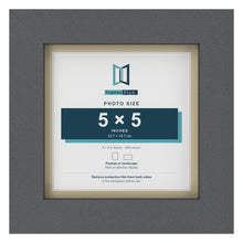 Dark Grey 6 x 6 inch picture frame with an ivory mount for a 5 x 5 inch photo