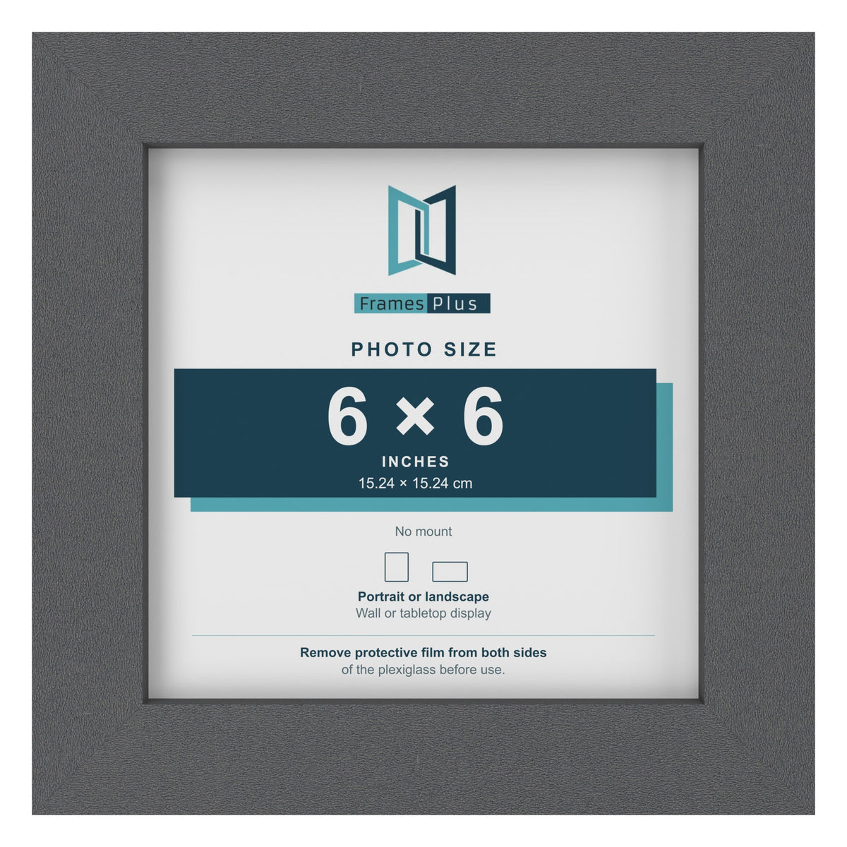 Dark Grey picture frame for a 6 x 6 inch photo