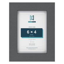 Dark Grey 7 x 5 inch picture frame with a white mount for a 6 x 4 inch photo
