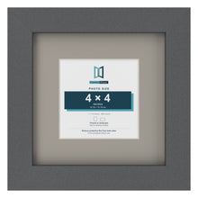Dark Grey 7 x 7 inch picture frame with a Dawn Grey mount for a 4 x 4 inch photo