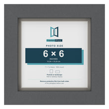 Dark Grey 7 x 7 inch picture frame with a Dawn Grey mount for a 6 x 6 inch photo