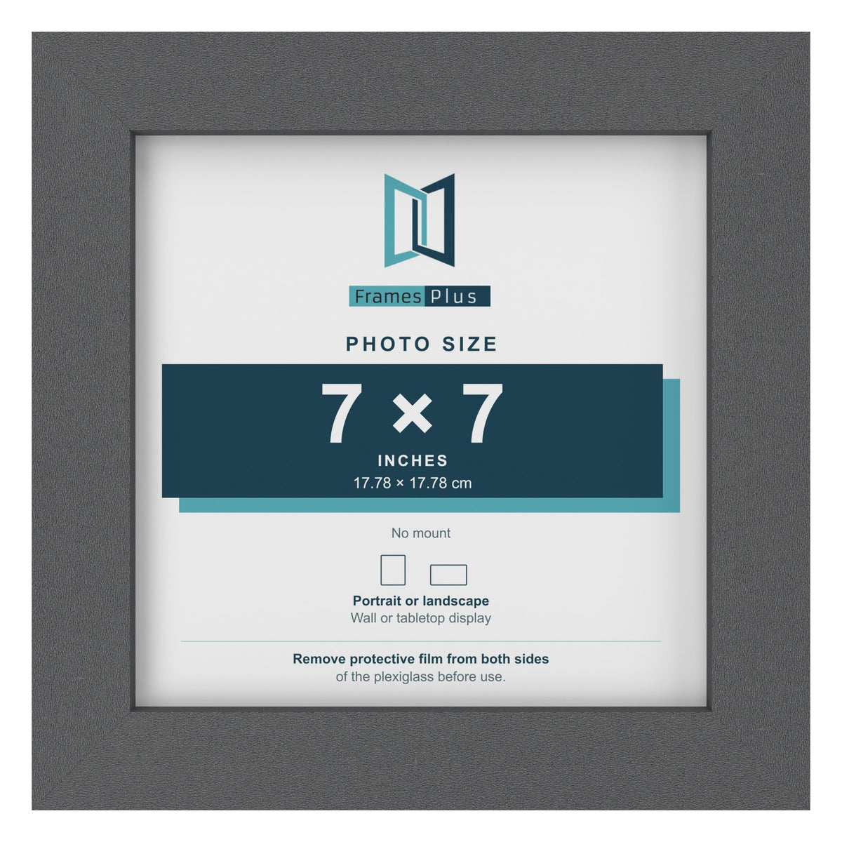 Dark Grey picture frame for a 7 x 7 inch photo