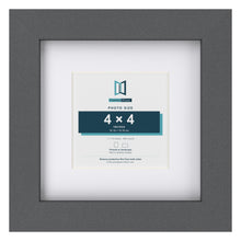 Dark Grey 7 x 7 inch picture frame with a white mount for a 4 x 4 inch photo