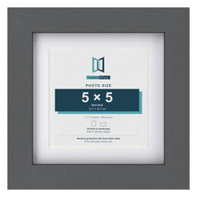 Dark Grey 7 x 7 inch picture frame with a white mount for a 5 x 5 inch photo