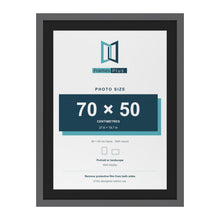 Dark Grey 80 x 60 cm picture frame with a black mount for a 70 x 50 cm photo