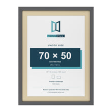 Dark Grey 80 x 60 cm picture frame with an ivory mount for a 70 x 50 cm photo