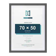 Dark Grey 80 x 60 cm picture frame with a white mount for a 70 x 50 cm photo