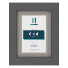 Dark Grey 8 x 6 inch picture frame with a Dawn Grey mount for a 6 x 4 inch photo