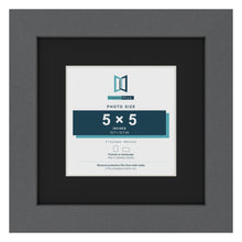 Dark Grey 8 x 8 inch picture frame with a black mount for a 5 x 5 inch photo