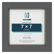 Dark Grey 8 x 8 inch picture frame with a Dawn Grey mount for a 7 x 7 inch photo