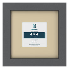 Dark Grey 8 x 8 inch picture frame with an ivory mount for a 4 x 4 inch photo