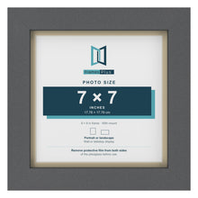 Dark Grey 8 x 8 inch picture frame with an ivory mount for a 7 x 7 inch photo