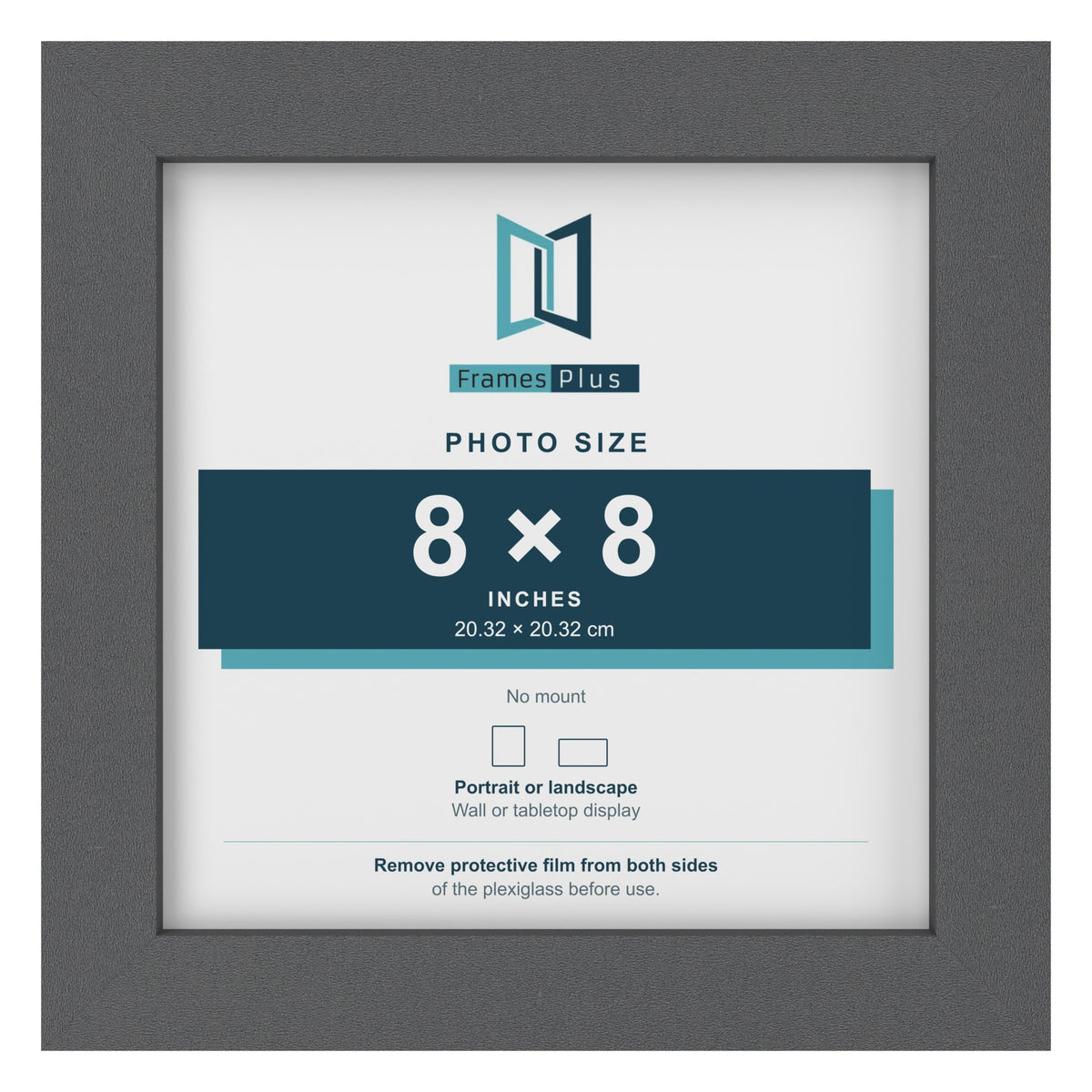 Dark Grey picture frame for a 8 x 8 inch photo