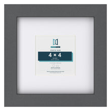 Dark Grey 8 x 8 inch picture frame with a white mount for a 4 x 4 inch photo