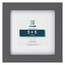 Dark Grey 8 x 8 inch picture frame with a white mount for a 5 x 5 inch photo