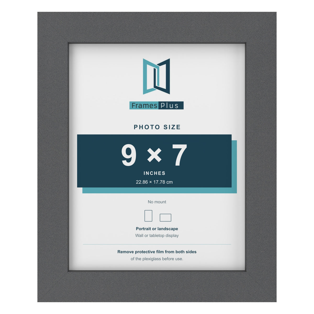 Dark Grey picture frame for a 9 x 7 inch photo