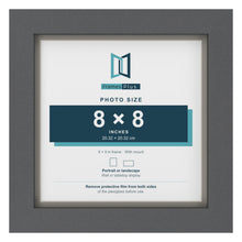 Dark Grey 9 x 9 inch picture frame with a Dawn Grey mount for an 8 x 8 inch photo