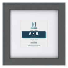 Dark Grey 9 x 9 inch picture frame with a white mount for a 5 x 5 inch photo