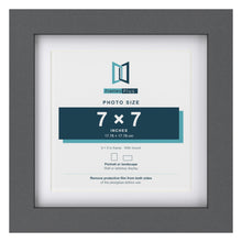 Dark Grey 9 x 9 inch picture frame with a white mount for a 7 x 7 inch photo