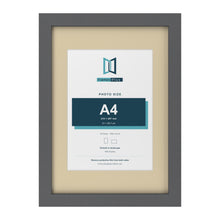 Dark Grey A3 picture frame with an ivory mount for an A4 photo