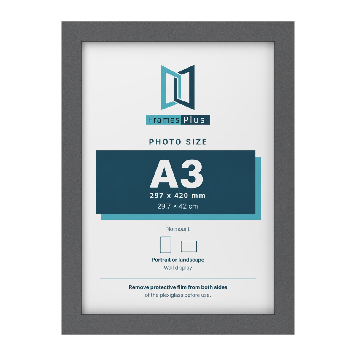 Dark Grey picture frame for an A3 photo