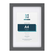 Dark Grey A3 picture frame with a white mount for an A4 photo