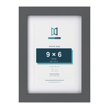 Dark Grey A4 picture frame with a white mount for a 9 x 6 inch photo