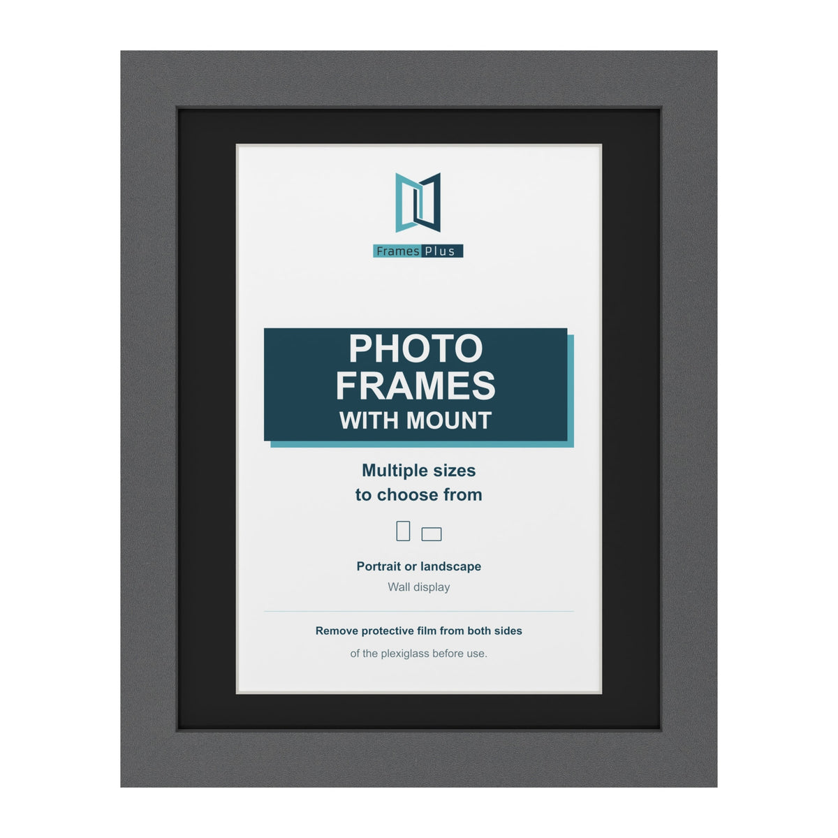 Dark Grey picture frame with a black mount