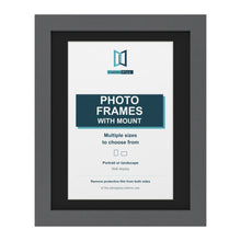 Dark Grey picture frame with a black mount