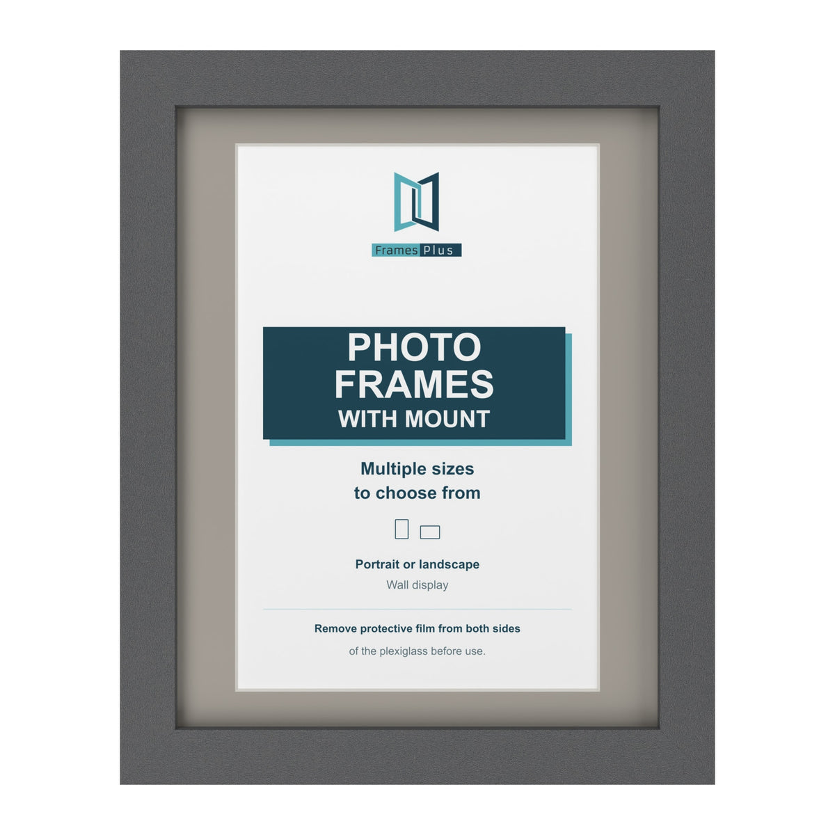 Dark Grey picture frame with a Dawn Grey mount
