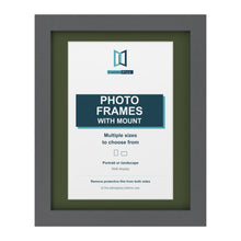 Dark Grey picture frame with a green mount