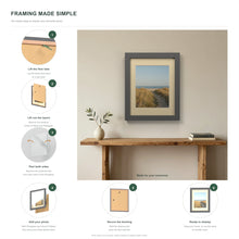 How to put a photo in a Dark Grey frame with an ivory mount in six steps